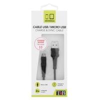 Кабел TNB micro USB/USB A, 2 m, черен - 1