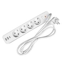 Разклонител Office 1, шуко, 4 гнезда, 1.8 m кабел, 2 USB Type-A, 1 USB... - 1