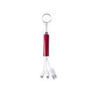 Zaref Кабел 3 в 1 USB, Lightning, micro USB и USB type C, червен - 2