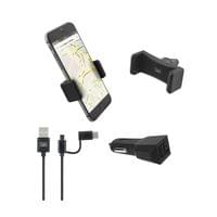 Комплект TNB Incar, 3 в 1, зарядно и стойка за кола, USB Type-C/Micro USB - 3 Комплект TNB Incar, 3 в 1, зарядно и стойка за кола, USB Type-C/Micro USB - 3