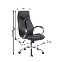 Директорски стол Storm, екокожа, Tilt механизъм, до 120 kg, сиво и черно - 3