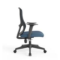 Офис стол RFG Smarter W, дамаска и меш, до 120 kg, тъмносиня седалка,... - 2