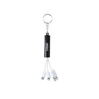 Zaref Кабел 3 в 1 USB, Lightning, micro USB и USB type C, черен - 1