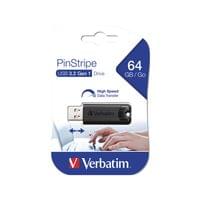 USB флаш памет Verbatim Pinstripe, USB 3.2 G1, 64 GB, черна - 2