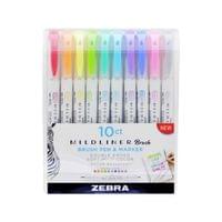Zebra Маркер-четка Mildliner Brush&amp;amp;Marker Fluorescent, 10... - 1