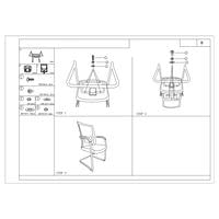 Посетителски стол RFG Snow M, дамаска и меш, до 120 kg, светлосиня... - 2