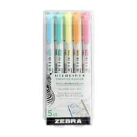 Zebra Текст маркер Mildliner Fluorescent, двоен, 5 цвята - 1