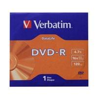 DVD-R Verbatim, 4.7 GB, 16x, AZO покритие, в картонена кутия - 1