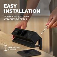 Разклонител Fellowes Ampra Power Desk, шуко, 2 гнезда, 1 USB Type-A, 1... - 3