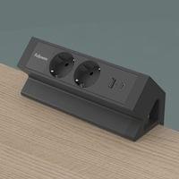 Разклонител Fellowes Ampra Power Desk, шуко, 2 гнезда, 1 USB Type-A, 1... - 4