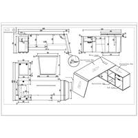 Бюро RFG Elmaz, с шкаф, 2000 х 1500 х 760 mm, ПДЧ 40 mm,... - 10
