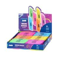 Гума за молив Junior Neon Magic, неонова, асорти - 6