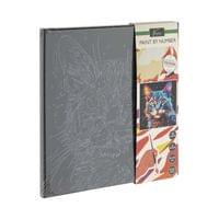 Moxy Комплект рисуване по номера Коте, на черно платно, 30 x 30 cm - 1