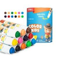 Пастели гелови Deli Color Kids EC224-12, с въртящ - 4
