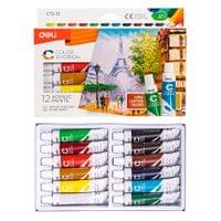 Акрилни бои Deli Acrylic EC12-12, на водна основа, - 2