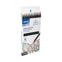 Моливи 12 цв. woodfree Black, триъгълни, Ø 2.65 мм графит - 1