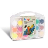 Акрилни бои 18 цв.(12+4 неон+злато+сребро)х 25 мл, в... - 1