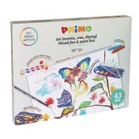 Подаръчен к-кт акварелни бои 12 цв Ø 30 мм, 8 джъмбо... - 0