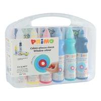 Комплект за рисуване на стъкло, 6 цв.х 80 мл и шаблони, в... - 0