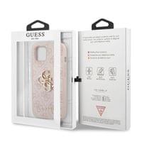 Гръб Guess PU 4G Metal Logo Case за iPhone 13 - Розов - 2 Гръб Guess PU 4G Metal Logo Case за iPhone 13 - Розов - 2