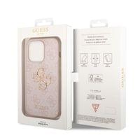 Гръб Guess PU 4G Metal Logo Case за iPhone 14 Pro - Розов - 2 Гръб Guess PU 4G Metal Logo Case за iPhone 14 Pro - Розов - 2