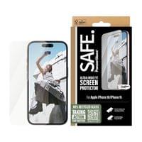 Стъклен протектор Safe за iPhone 16, 15, Ultra-Wide Fit - 1 Стъклен протектор Safe за iPhone 16, 15, Ultra-Wide Fit - 1