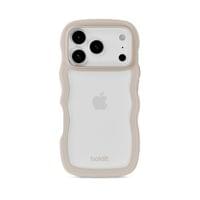 Гръб Holdit Wavy за iPhone 17 Pro - Бежов/Прозрачен - 1