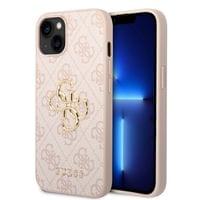 Гръб Guess PU 4G Metal Logo Case за iPhone 15 - Розов - 1 Гръб Guess PU 4G Metal Logo Case за iPhone 15 - Розов - 1