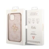Гръб Guess PU 4G Metal Logo Case за iPhone 15 - Розов - 2 Гръб Guess PU 4G Metal Logo Case за iPhone 15 - Розов - 2