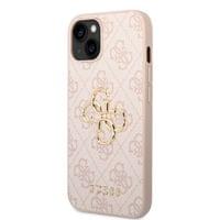 Гръб Guess PU 4G Metal Logo Case за iPhone 15 - Розов - 5
