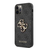 Гръб Guess PU 4G Metal Logo Case за iPhone 12/12 Pro - Сив - 2 Гръб Guess PU 4G Metal Logo Case за iPhone 12/12 Pro - Сив - 2