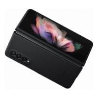 Гръб Samsung Leather Cover за Galaxy Z Fold 3 - Черен,... - 1