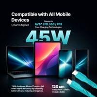 Зарядно ttec SmartCharger GaN 45W PD + Кабел USB-C, Неон син - 7 Зарядно ttec SmartCharger GaN 45W PD + Кабел USB-C, Неон син - 7