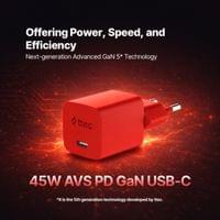 Зарядно ttec SmartCharger GaN 45W PD + Кабел USB-C , Neon... - 6 Зарядно ttec SmartCharger GaN 45W PD + Кабел USB-C , Neon... - 6