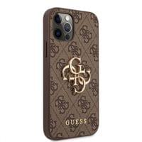 Гръб Guess PU 4G Metal Logo Case за iPhone 12/12 Pro - Кафяв - 3 Гръб Guess PU 4G Metal Logo Case за iPhone 12/12 Pro - Кафяв - 3