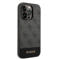 Гръб Guess 4G Stripe Case за iPhone 14 Pro Max - Сив - 2 Гръб Guess 4G Stripe Case за iPhone 14 Pro Max - Сив - 2