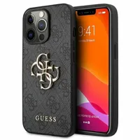 Гръб Guess PU 4G Metal Logo Case за iPhone 13 Pro Max - Сив - 5 Гръб Guess PU 4G Metal Logo Case за iPhone 13 Pro Max - Сив - 5