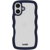 Гръб Holdit Wavy за iPhone 16 - Midnight Blue/Transparent - 1 Гръб Holdit Wavy за iPhone 16 - Midnight Blue/Transparent - 1