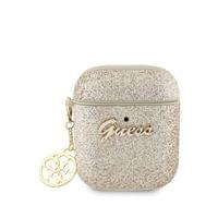 Калъф Guess за AirPods 1/2, Glitter 4G Charm - Златист - 1