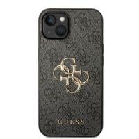 Гръб Guess PU 4G Metal Logo Case за iPhone 15 - Сив - 4