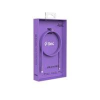 Data кабел ttec USB-C to USB-C 60W PD 120cm, Neon Лилав - 4 Data кабел ttec USB-C to USB-C 60W PD 120cm, Neon Лилав - 4
