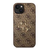 Гръб Guess PU 4G Metal Logo Case за iPhone 15 - Кафяв - 1 Гръб Guess PU 4G Metal Logo Case за iPhone 15 - Кафяв - 1