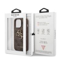 Гръб Guess PU 4G Metal Logo Case за iPhone 13 Pro - Кафяв - 2 Гръб Guess PU 4G Metal Logo Case за iPhone 13 Pro - Кафяв - 2