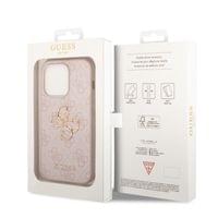 Гръб Guess PU 4G Metal Logo Case за iPhone 15 Pro - Розов - 2