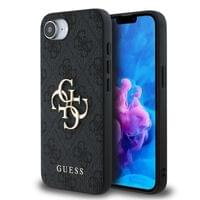 Гръб Guess за iPhone 17E, iPhone 16E, PU, 4G Metal Logo, Сив - 1 Гръб Guess за iPhone 17E, iPhone 16E, PU, 4G Metal Logo, Сив - 1