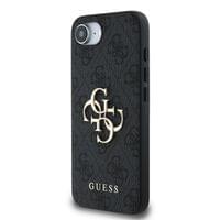 Гръб Guess за iPhone 17E, iPhone 16E, PU, 4G Metal Logo, Сив - 2 Гръб Guess за iPhone 17E, iPhone 16E, PU, 4G Metal Logo, Сив - 2