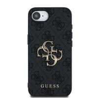 Гръб Guess за iPhone 17E, iPhone 16E, PU, 4G Metal Logo, Сив - 2 Гръб Guess за iPhone 17E, iPhone 16E, PU, 4G Metal Logo, Сив - 2