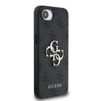 Гръб Guess за iPhone 17E, iPhone 16E, PU, 4G Metal Logo, Сив - 3 Гръб Guess за iPhone 17E, iPhone 16E, PU, 4G Metal Logo, Сив - 3