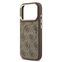 Гръб Guess PU Leather 4G Gold Frame MagSafe Case за... - 4