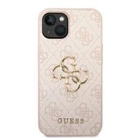 Гръб Guess PU 4G Metal Logo Case за iPhone 14 - Розов - 1 Гръб Guess PU 4G Metal Logo Case за iPhone 14 - Розов - 1